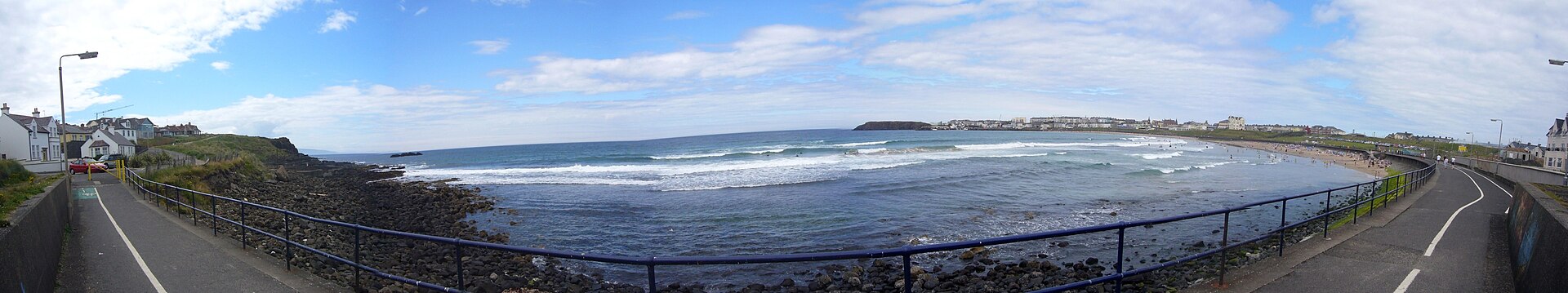 Panoramic view across Portrush coastline